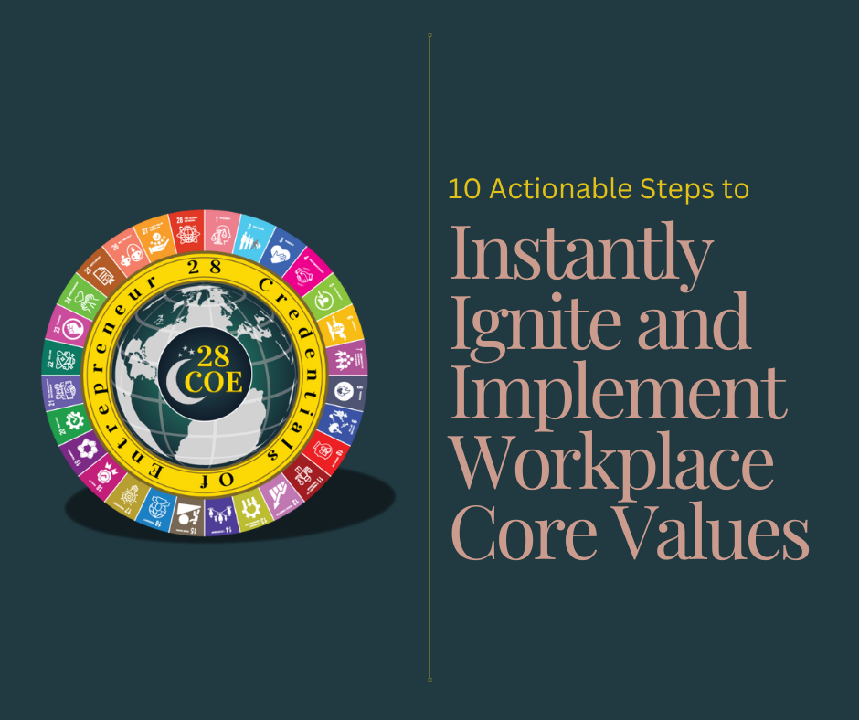 10 Actionable Steps to Instantly Ignite and Implement Workplace Core Values