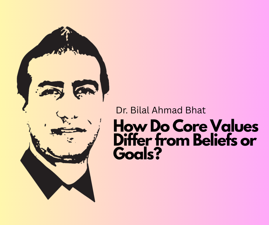 How Do Core Values Differ from Beliefs or Goals By Dr. Bilal Ahmad Bhat